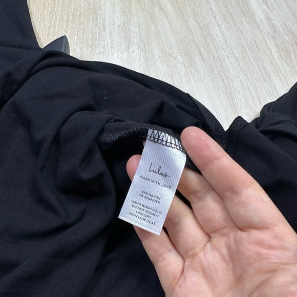 NWT Lulu's Swept Away Black Long Sleeve Jersey Knit Side Slit Maxi Dress Size XL - Picture 15 of 15